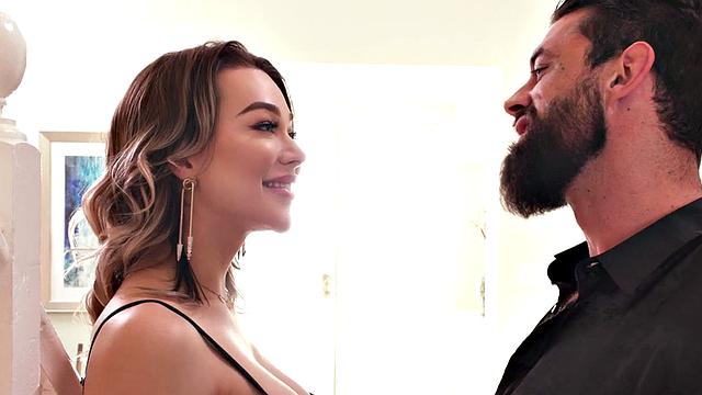 Big-titted racy TS babe gets her asshole pounded by BF