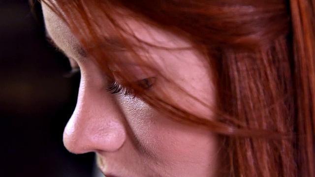 Tiny Ginger Dolly Little Takes Off Her Uniform and Masturbates