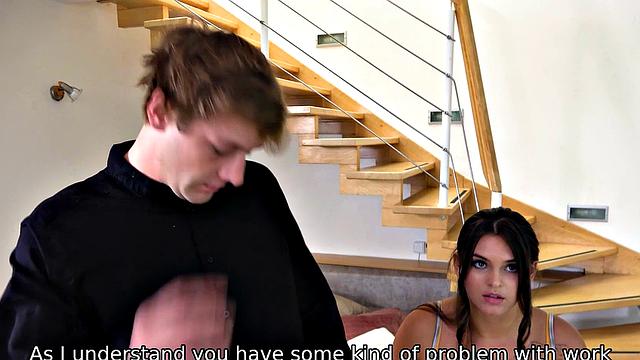 HUNT4K. Smart girl with big titties makes cuckold out of her husband