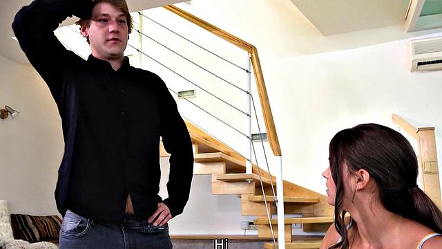 HUNT4K. Smart girl with big titties makes cuckold out of her husband