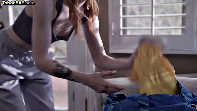 Petite babe bounces on lover's dick