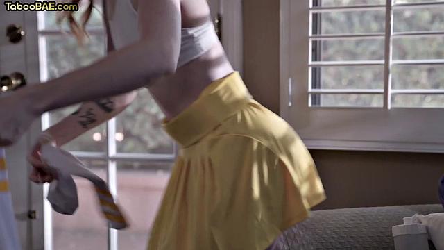 Petite babe bounces on lover's dick