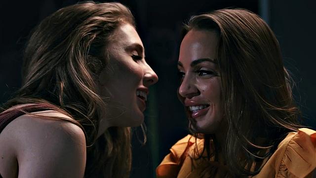 Lesbian passionate sex of 2 hot babes in classroom