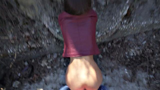 Skinny beautiful babe doggystyled in POV