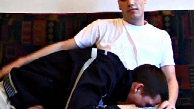 Matthew has his big dick out for a jerk off session, but quickly tucks it away when he hears Tye arrive. Then it's right back out when Tye offers to play.