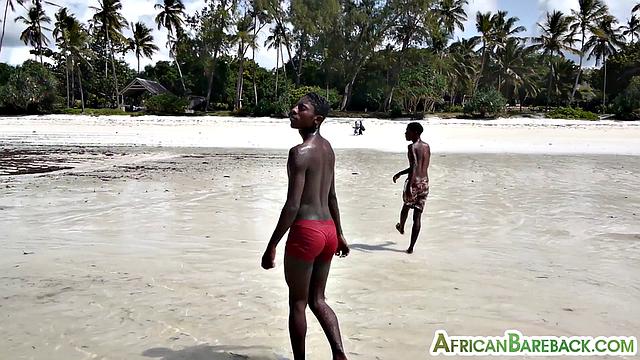 Skinny African enjoys analfucking
