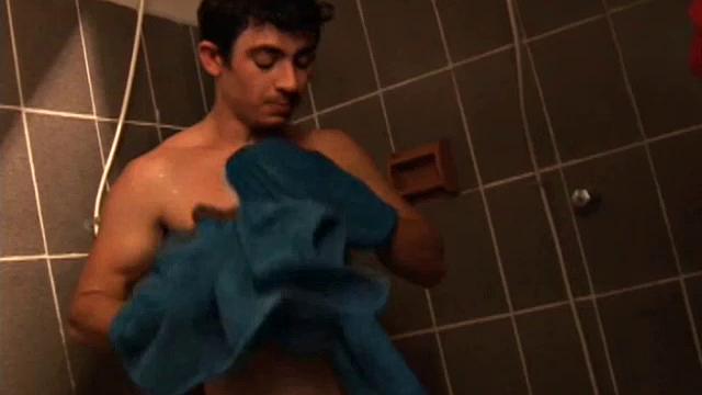 Gilson finishes his workout and heads to the locker room for a shower. After the shower, he meets a very hot guy who can't find his towel, and gives him his. 