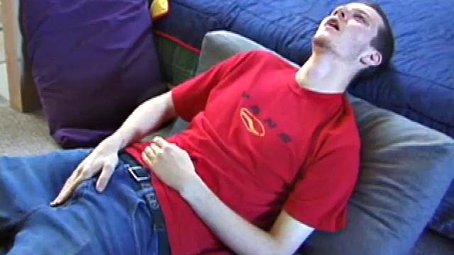 Enjoy as Derek lets us watch him get naked and jerk off. On the floor and leaning against the bed, he takes out his cock and starts jacking. After a nice long stroke show, this young man pumps out a load of warm cum.