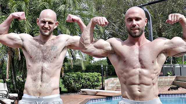 Sweaty Men with Double Vag