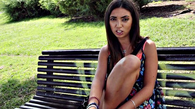 Pulled brunette riding and sucking big shaft in POV