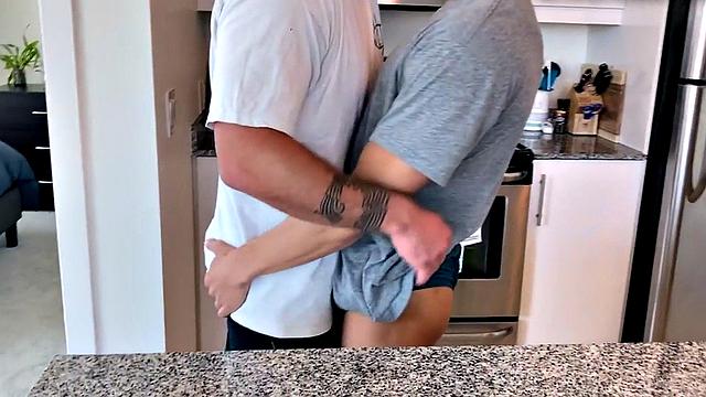 Hunky DILF facefucks and studs until cumshot