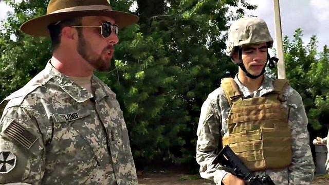 Military commander watches Black 3some fucked outdoors