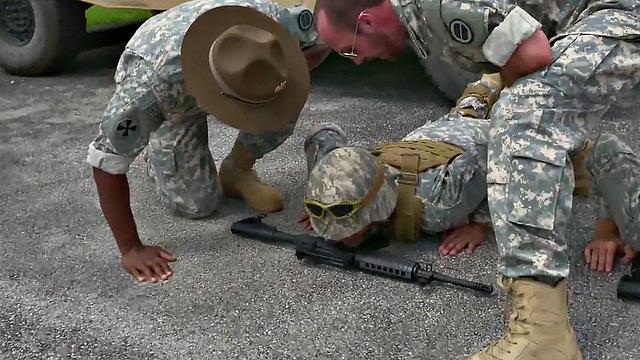 Military commander watches Black 3some fucked outdoors