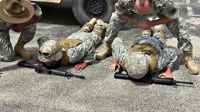 Military commander watches Black 3some fucked outdoors