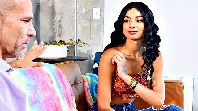 Cute Dora Bell tries to take on her friend's dad's big cock