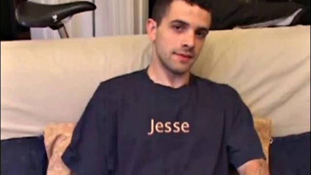 While a porno already playing, young Jesse pulls out his cock and strokes on it, before stripping naked. He works himself close to the edge before giving control over to a handy friend, who takes him to the finish line.