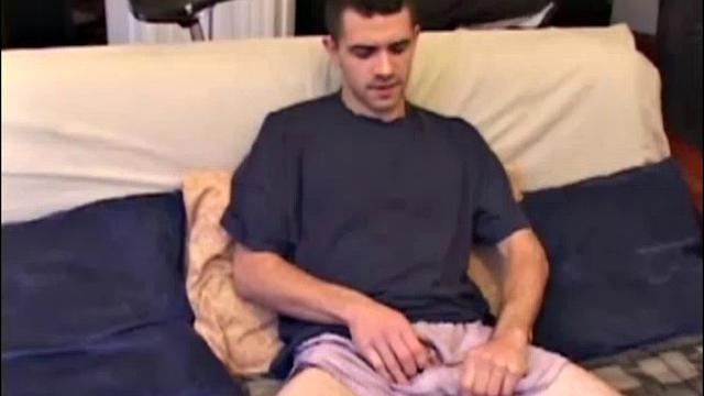 While a porno already playing, young Jesse pulls out his cock and strokes on it, before stripping naked. He works himself close to the edge before giving control over to a handy friend, who takes him to the finish line.