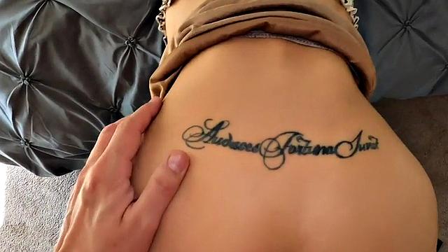 Stepmom in high heels rides and sucks taboo cock in POV action