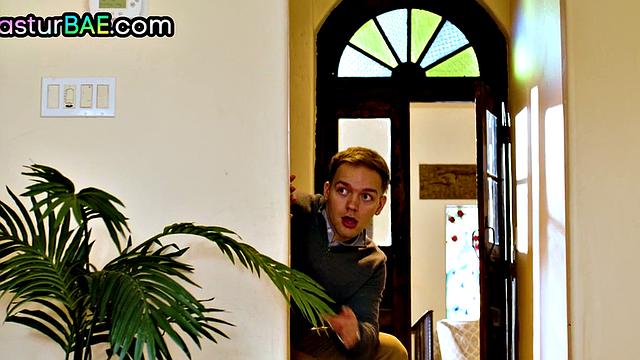 Masturb redhead MILF gets fucked after caught in action