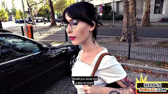 Public amateur babe POV fucked in car outdoors by sex date