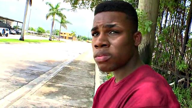 Ebony bottom picked by white top for outdoor anal