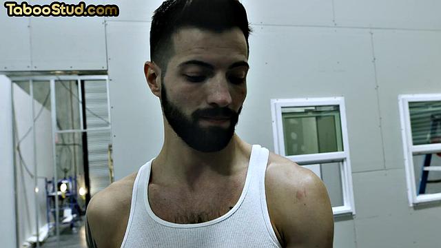 Athletic jock barebacked in threesome