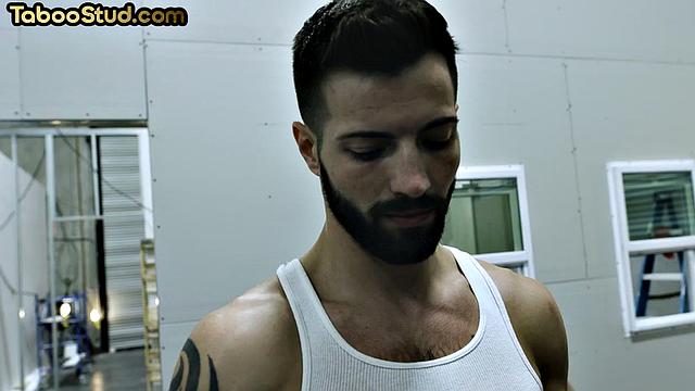 Athletic jock barebacked in threesome