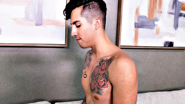 Athletic Black bottom fucked by white tattooed top