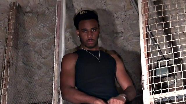 Black stud barebacks white bottom in basement after BJ