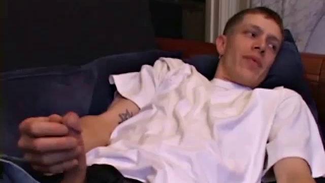 Shane jerks off any chance he can get, and this time is no exception. After stripping down naked, this horny twink quickly pops a boner. He fast forwards the porn video to the scene he likes and strokes himself harder and harder.