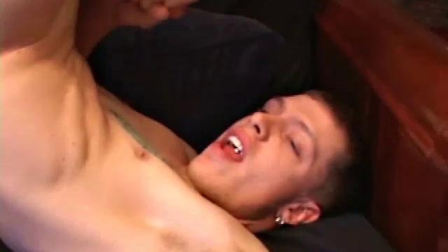 Shane jerks off any chance he can get, and this time is no exception. After stripping down naked, this horny twink quickly pops a boner. He fast forwards the porn video to the scene he likes and strokes himself harder and harder.