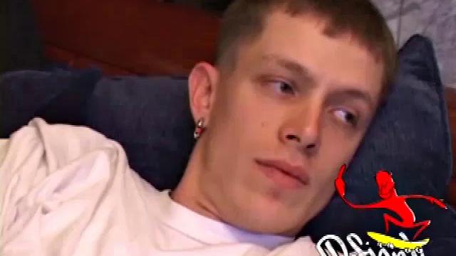 Shane jerks off any chance he can get, and this time is no exception. After stripping down naked, this horny twink quickly pops a boner. He fast forwards the porn video to the scene he likes and strokes himself harder and harder.