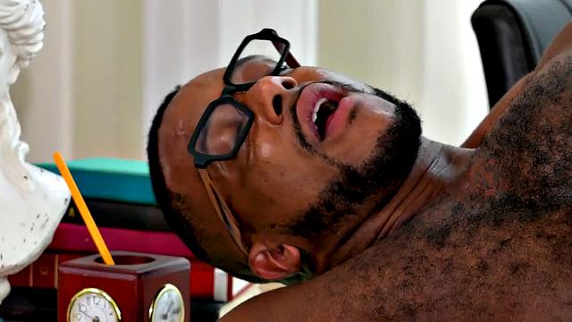 Black hunk assfisted in classroom after sucking