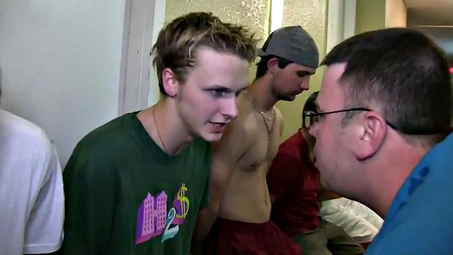 Hazed amateur fucked in college dorm for frat voyeurs