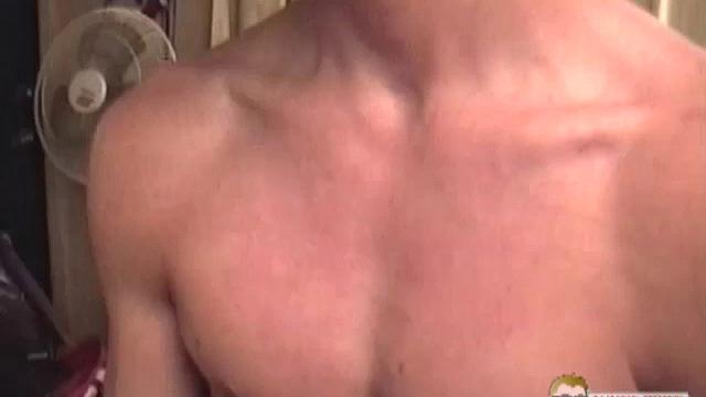 Muscular Brian is a hot 20 year old blond, with washboard abs and a 7 inch dick. This straight boy is back for another scene. We enjoy about 20 minutes of him stroking his cock in different positions.