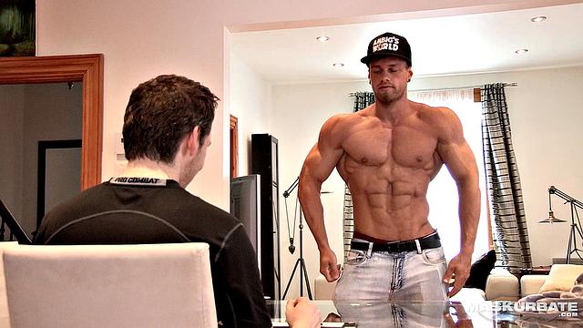 Gorgeous Bodybuilder Jerks For Pascal While Moving - Maskurbate