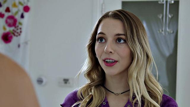 Big-titted MILF fingering petite 21yo