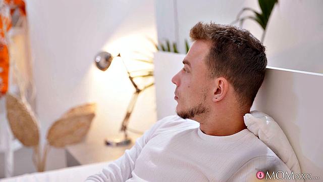 Sexy MILF with huge tits in a wet shirt