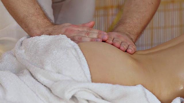 Massaging babe fucked in missionary by big white cock