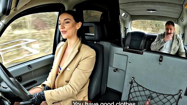 21yo driver pleasing client with cocksucking and gaping analhole