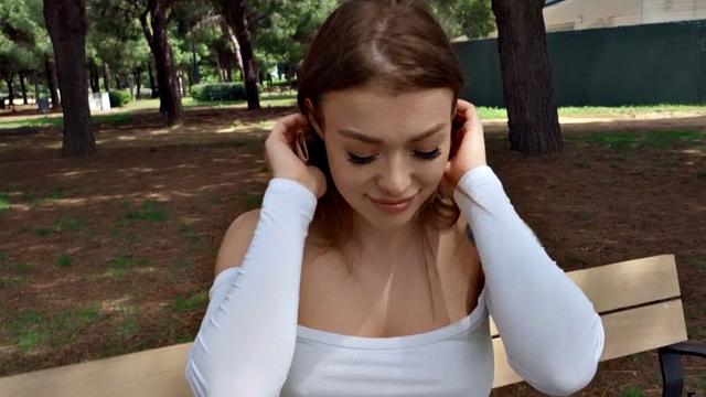 Outdoor busty tattooed babe POV fucked for money