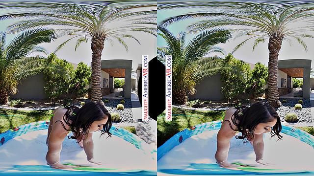 Busty Co-ed Ashly Anderson comes over after school to fuck poolside