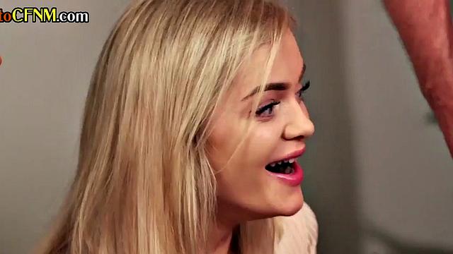 CFNM British ladies jerk dick in amateur femdom action