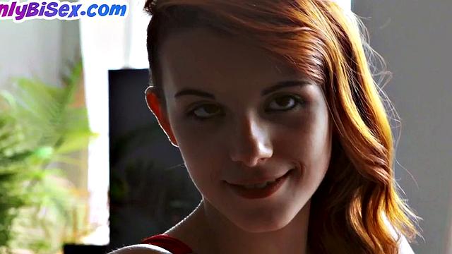 Bisex babe sucks BF in 3some while getting doggystyled