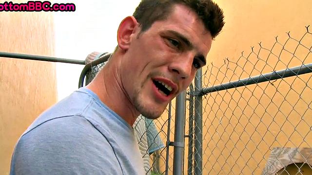 Black bottom picked up and banged outdoors by white stud