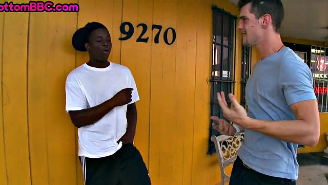 Black bottom picked up and banged outdoors by white stud