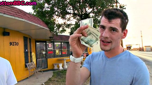 Black bottom picked up and banged outdoors by white stud