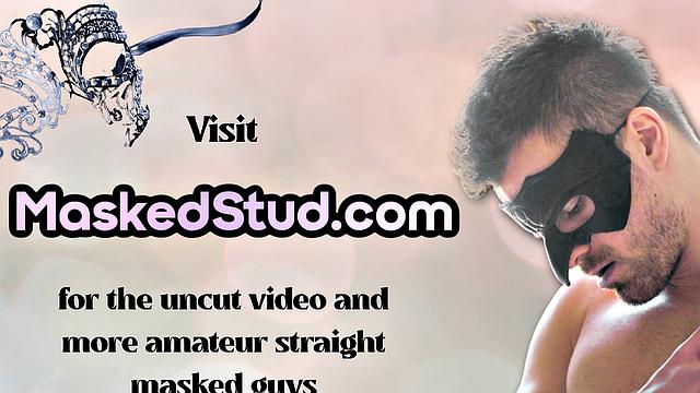 Masked muscled str8 jock masturbates in forest