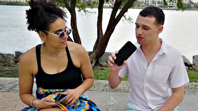 Bigbooty ebony MILF fucked on sofa