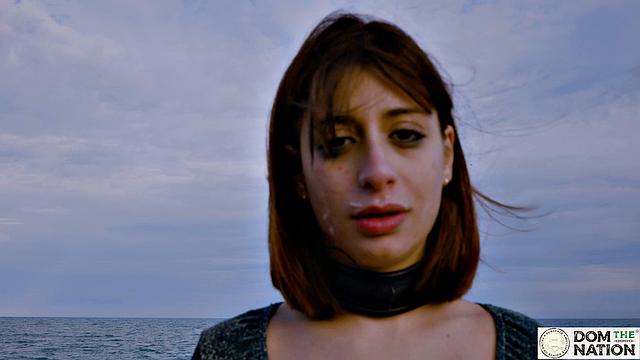 Submissive foot licking and ass by the sea